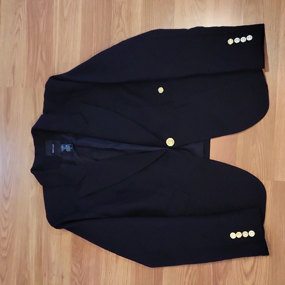 NWOT Smythe Black Classic Dutchess Single Breasted Wool Blazer Size 16 - Picture 7 of 12